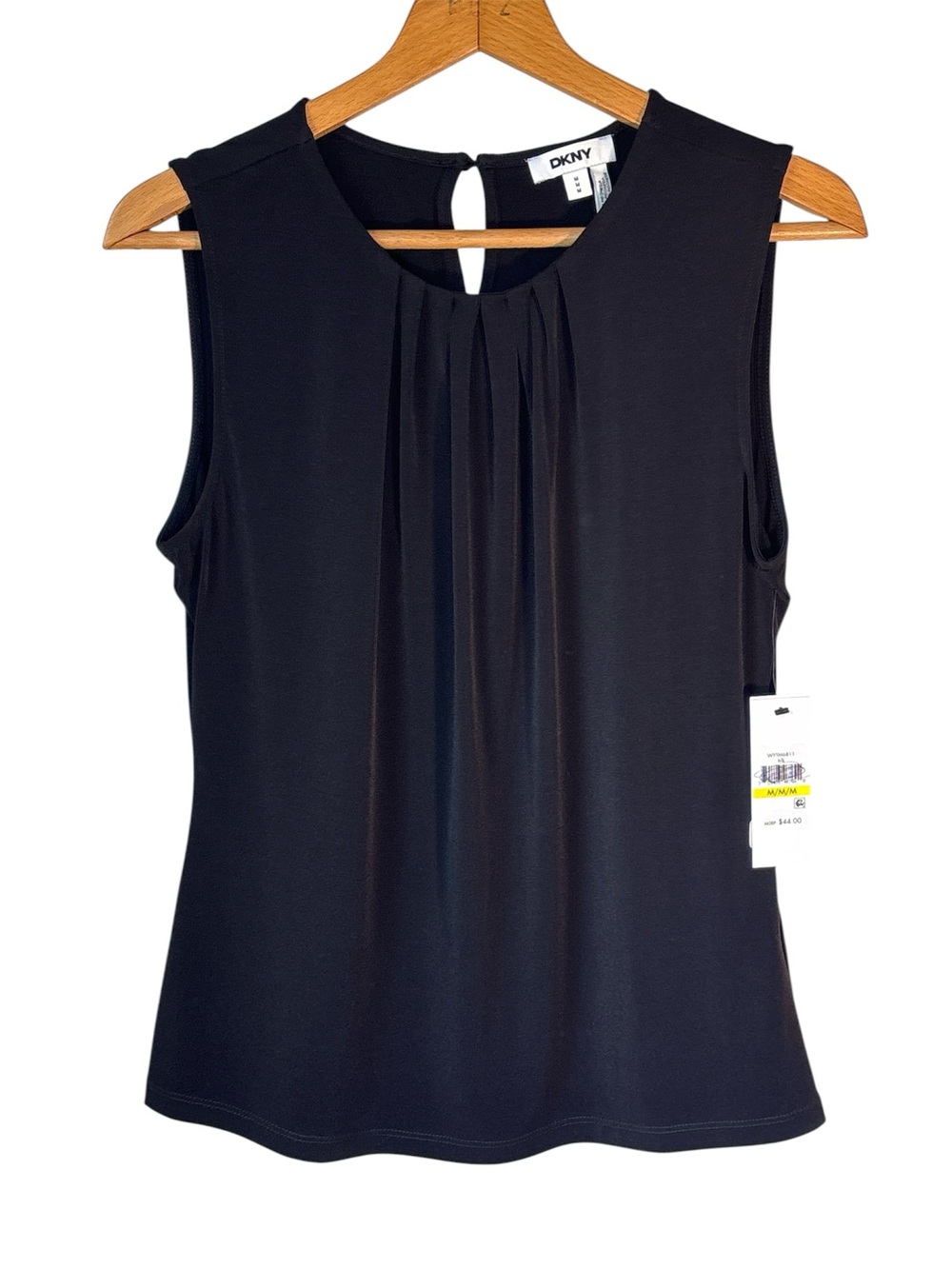 NWT  DKNY Black Suit Tank pleated Closet Staple Med  Career